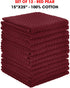 Talvania Red Kitchen Dish Towels, 100% Cotton Dobby Weave Terry Towel Set, 12 Pack Soft and Absorbent Multipurpose Dish Cloth, Hand Towel and All Kitchen Cleaning 15? X 25? Machine Washable (Red Pear)