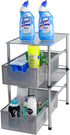 SimpleHouseware Stackable Under Sink Cabinet Sliding Basket Organizer Drawer, Silver