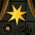 Paper Star Lantern, 8 Mode 50 LEDs Firework Fairy String Lights, Light up Hollow Out Star Hanging Decoration for Indoor Outdoor Room Wedding Christmas Party (Classic Style)