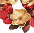RED DECO Christmas Wreath for Front Door - 20 Inch Red Magnolia with 3 Gold Flowers, Holiday Wreaths for Home Farmhouse Indoor Outdoor Windows Wall Decor(Red)