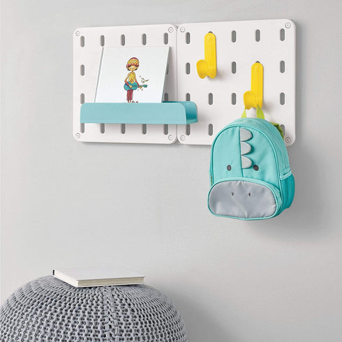 iDesign Cade BPA-Free Plastic Modular Hanging Pegboard Organizer Storage Shelf, 12.71" x 3.7" x 2.25", Aqua