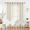 FMFUNCTEX Linen Sheer Curtains Living-Room 84inch Long Modern Semi Sheer Window Panel Drapes for Farmhouse Bedroom Grommet Top, Natural, 55" w 1 Pair 7ft