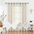FMFUNCTEX Linen Sheer Curtains Living-Room 84inch Long Modern Semi Sheer Window Panel Drapes for Farmhouse Bedroom Grommet Top, Natural, 55" w 1 Pair 7ft