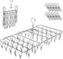 Stainless Steel Folding Clothes Drying Racks Laundry Drip Hanger Laundry Clothesline Hanging Rack Swivel Windproof Hook for Sock Set of 52 Metal Clothespins