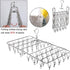 Stainless Steel Folding Clothes Drying Racks Laundry Drip Hanger Laundry Clothesline Hanging Rack Swivel Windproof Hook for Sock Set of 52 Metal Clothespins