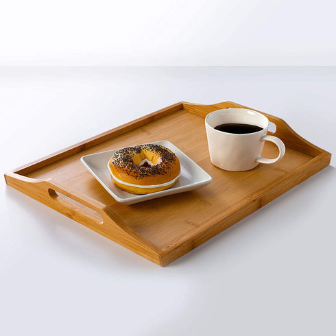 Rossie Home Large Natural Bamboo Serving Tray - Natural - Style No. 75507, 17x13