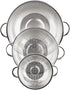 HLM 3-Piece Stainless Steel Mesh Micro-Perforated Strainer Colander Set (1-Quart, 2.5-Quart and 4.5-Quart)