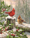 5D Full Drill Christmas Diamond Painting Kit,UNIME DIY Diamond Rhinestone Painting Kits for Adults and Children Birds Diamond Arts Craft, 12 x 16 inch (Cardinals in The Snow Birds Diamond Painting)