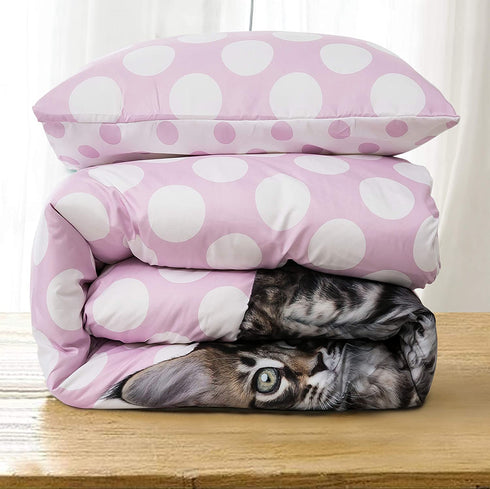 Tadpoles Toddler FURever Duvet Cover Set, Pink (TDDCS004)