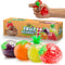 YoYa Toys Beadeez Squishy Fruit Stress Balls Toy (4-Pack) Tropical Designs Filled with Colorful, Squeezable Gel Water Beads - Promote Stress Relief, Calm Focus, Fun Play - Girls, Boys, Adults