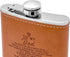 Personalized Flask Set - Engraved Custom Hip Flasks For Dad - Stainless Steel with Leather Flask For Men, Father Day's Valentine's Christmas Gift (Brown-For Dad)