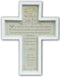 Abbey Gift 57654 Welcome to World Baby Cross, 8.5 x 1 x 11 inches, Beige, White