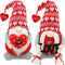 SURCVIO 2 Pack Valentine's Day Gnomes Plush Decorationes, Mr & Mrs Handmade Scandinavian Swedish Tomte Gnome, Valentines Day Decor for Home Tiered Tray Ornaments, Big Valentines Gnomes 10 x 5.5 Inch