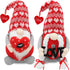 SURCVIO 2 Pack Valentine's Day Gnomes Plush Decorationes, Mr & Mrs Handmade Scandinavian Swedish Tomte Gnome, Valentines Day Decor for Home Tiered Tray Ornaments, Big Valentines Gnomes 10 x 5.5 Inch