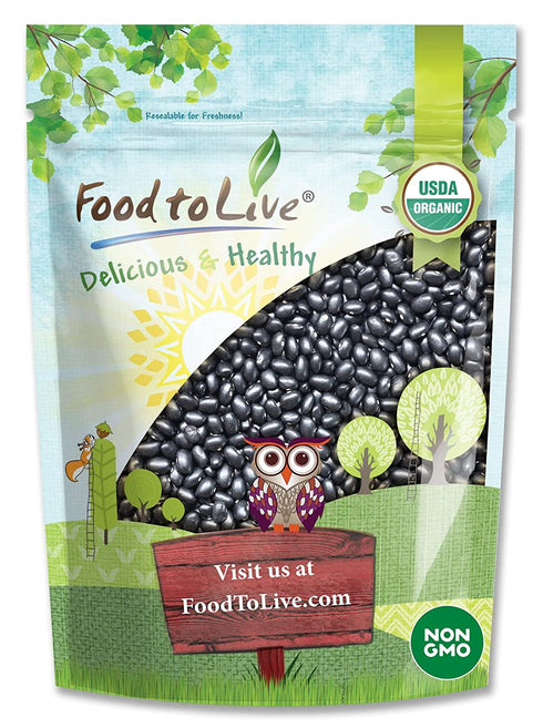 Organic Black Turtle Beans, 8 Ounces – Non-GMO, Whole Dried Beans, Sproutable, Vegan, Kosher, Bulk. Great Source of Plant Based Protein, Fiber. Great for Bean Soup, Salads, Chili. Product of the USA