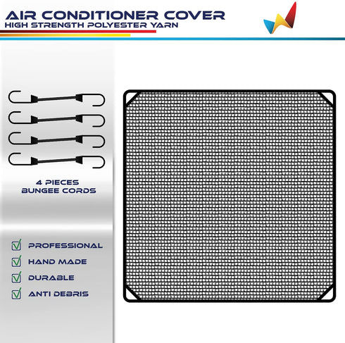 Windscreen4less Outdoor A/C Unit Mesh Cover for Outside Air Conditioner AC Compressor Condenser 36''x36'' Keep Out Leaves Breathable for All Seasons