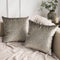 Phantoscope Pack of 2 Sparkling Velvet Decorative Throw Pillow Covers Soft Gold Glitter Square Cushion Cover Pillowcase for Couch Bed and Chair, Grey, 18 x 18 inches, 45 x 45 cm