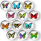 COSOW 12Pcs Glass Strong Magnetic Refrigerator Magnet Fridge Sticker - Butterfly Round Glass Fridge Decoration, Office Whiteboard Magnet, Cabinet Magnet, Dishwasher Magnet, Cabinet Cute Locker Magnet