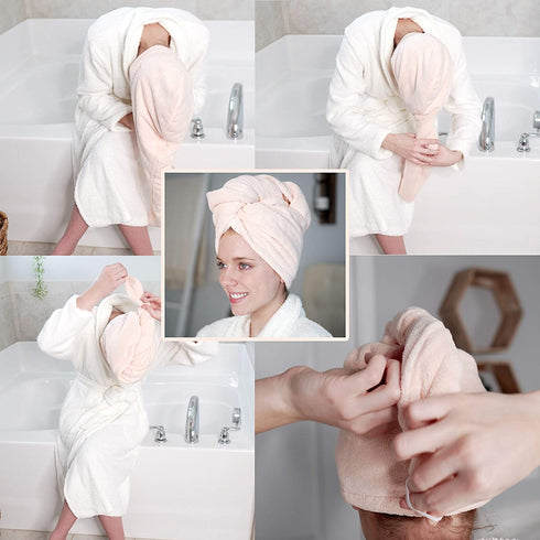Microfiber Hair Towel - 3 Pack Extra Large 11" X 30" Super Absorbent & Quick Dry Hair Turban for Curly, Long & Thick Hair, Anti Frizz, Hair Repair Towel Wrap for Women, Kids, Rapid Drying Hair Caps