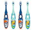 Jordan* Step 2 Kids Toothbrush, 3-5 Years, Soft Bristles, BPA Free (4 Pack) Blue & Green
