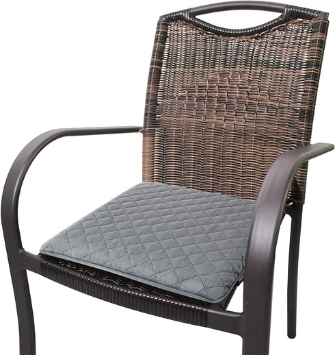 COMFORTANZA Chair Seat Cushion - 16x16x1.6 Memory Foam Square Thin Non-Slip Pads for Kitchen, Dining, Office Chairs and Car Seats - Comfort and Back Pain Relief - Medium Firm - Gray