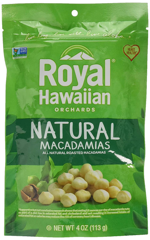 Royal Hawaiian Orchards Natural Unsalted Macadamia Nuts, 4 Oz