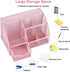 Pink Desk Organizer for Women, Mesh Office Supplies Cute Stationary Organization Office Accessories Essentials Caddy with Drawer for Home & Office Desktop & Decor& Kitchen