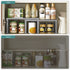 SONGMICS Cabinet Shelf Organizers, Spice Racks, Stackable, Expandable, Set of 4 Metal Kitchen Counter Shelves, Silver Gray UKCS006S01