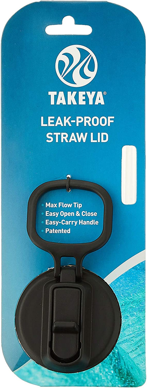 Takeya Actives Straw Lid for Insulated Water Bottle, Wide Mouth, Onyx