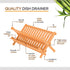 Collapsible Dish Drying Rack - Bamboo 2-Tier Dish Drainer Kitchen Plate Rack for Kitchen Countertop - Foldable & Compact for Space-Saving Storage
