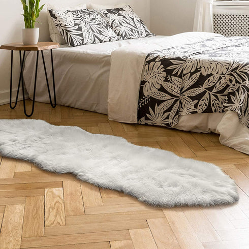 Ophanie Ultra-Luxurious Fluffy Faux Fur Rug,Soft Sheepskin Rug,Fur Rug,White Rug Non-Slip,Fluffy Bedroom Rug,Rugs for Bedroom,Fuzzy Rug,White Fur Rug,White Shag Rug,White Fluffy Rug,2X6 Feet