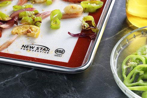 New Star Foodservice 36657 Commercial Grade Silicone Baking Mat Non Stick Pan Liner, 14 x 20 inch (Two-Thirds Size)