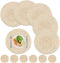 12 PCS Round Placemats and Coasters Set(15"×15"&4.33"×4.33") 6 Place Mats and 6 Coaster Round Braided Placemats Round Table Mats for Dining Tables Table Mats(Beige)