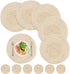 12 PCS Round Placemats and Coasters Set(15"×15"&4.33"×4.33") 6 Place Mats and 6 Coaster Round Braided Placemats Round Table Mats for Dining Tables Table Mats(Beige)