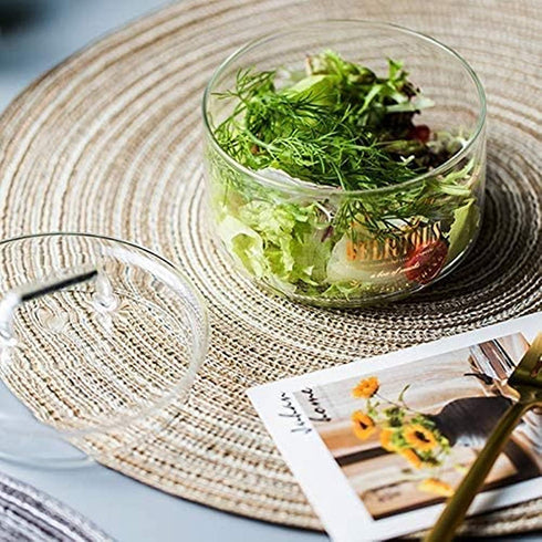 12 PCS Round Placemats and Coasters Set(15"×15"&4.33"×4.33") 6 Place Mats and 6 Coaster Round Braided Placemats Round Table Mats for Dining Tables Table Mats(Beige)