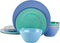 Gibson Home Brist Melamine Dinnerware Set, Service for Four (12pcs), Blue