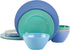 Gibson Home Brist Melamine Dinnerware Set, Service for Four (12pcs), Blue
