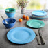 Gibson Home Brist Melamine Dinnerware Set, Service for Four (12pcs), Blue