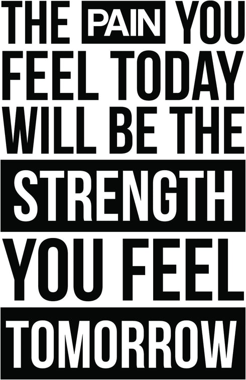 My Vinyl Story | The Pain You Feel Today Will Be The Strength You Feel Tomorrow | Motivational Large Gym Wall Decal Quote for Home Gym Workout Motivational Wall Art Fitness Decor Vinyl Removable Sticker