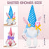 2PCS Bunny Easter Gnome Plush Easter Decorations Handmade Rabbit Dolls Easter Gifts for Kids Elf Home Ornaments for Living Room Easter Table Decor Spring Holiday Decor 14 Inches Pink and Blue