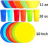 Youngever 18 Piece Plastic Kitchen Dinnerware Set, Plates, Dishes, Bowls, Cups, Service for 6 (Rainbow Colors)