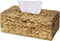 Hand Woven Square Tissue Box Cover Holder | Rustic Wicker Straw Tissue Paper Box Napkin Dispenser Organizer for Kitchen, Bathroom and Office (Water Hyacinth) (Rectangular)