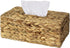 Hand Woven Square Tissue Box Cover Holder | Rustic Wicker Straw Tissue Paper Box Napkin Dispenser Organizer for Kitchen, Bathroom and Office (Water Hyacinth) (Rectangular)