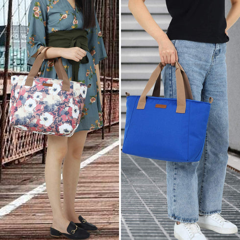 MIER Lunch Bags for Women Large Insulated Lunch Tote Bag Lunchbox Container for Work College Travel Beach, Adjustable Shoulder Strap (Black)