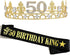 50TH Birthday Crown and Birthday King sash, 50TH Birthday Gifts for Men,Birthday Gift Idea for Him, Husband, Father, Brother Friends Party Favors.50TH Birthday Decorations