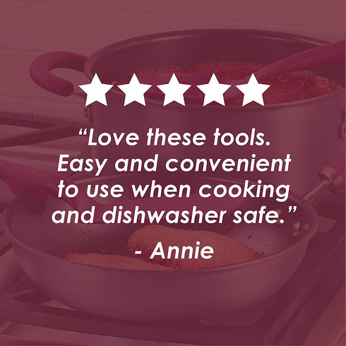 Rachael Ray Tools and Gadgets Flexi Turner and Scraping Spoon Set / Cooking Utensils - 2 Piece, Burgundy Red