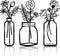 Hotop 3 Pieces Metal Vase Flowers Wall Art Flower in Vase Hanging Iron Wall Decoration Vase Flowers Interior Decor Natural Themed Metal Wall Art for Home Indoor and Outdoor Lovers