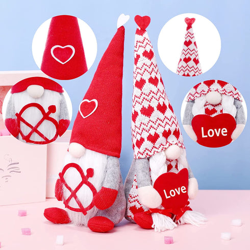6Pcs Valentine's Day Faceless Doll Ornament,Nordic Handmade Gnomes Plush Doll Home Decoration Mothers Day Wedding Birthday Gifts Toys