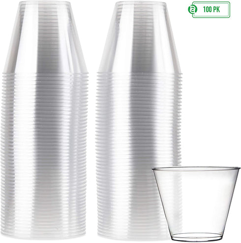 Plastic Cups - 9 oz. | Clear | 100 Pcs.