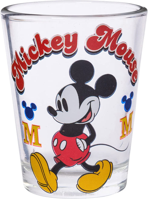 Silver Buffalo Disney Classic Mickey Mouse 4 Pack Mini Glasses, 1.5 Ounces